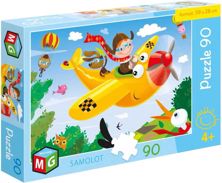 Puzzle Multigra Samolot 90 elementów (5903796605723) - obraz 1