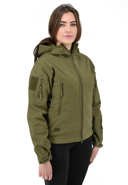 Тактична жіноча куртка Eagle Soft Shell з флісом Green Olive 2XL - зображення 1