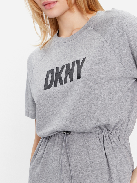 Плаття-футболка міді літнє жіноче DKNY DKNYP1BD7EGQ-V5L L Сіре (794278735329) - зображення 3