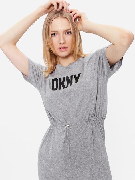 Плаття-футболка жіноче-футболка міді літнє жіноче DKNY DKNYP1BD7EGQ-V5L S Сіре (794278903537) - зображення 4