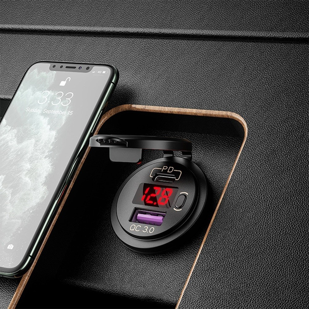 Металлический корпус врезная USB зарядка QC 3.0+PD Type-C 20W с ...
