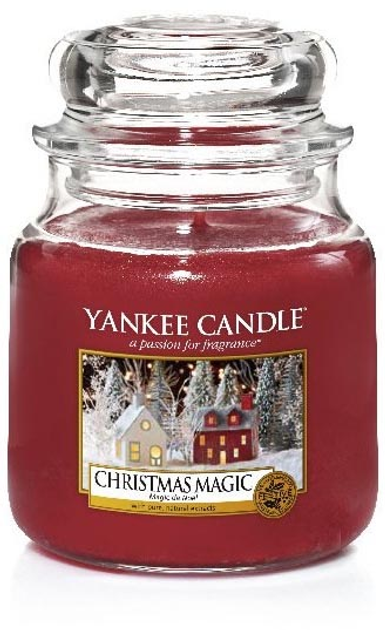 Świeca zapachowa Yankee Candle średni słój Christmas Magic 411 g (5038581016603) - obraz 1