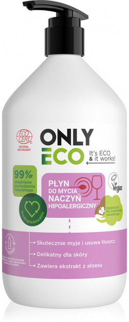 Płyn do mycia naczyń Only Eco Vegan Hipoalergiczny 1000 ml (5902811789523) - obraz 1