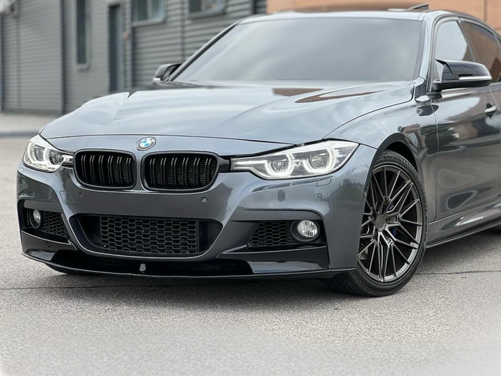Накладка переднего бампера юбка M performance BMW 3 series F30 F31 2012-2018 абс пластик, черный глянец 1234 upgrade для BMW 3 series F30 2012-2018 (8074) - изображение 3