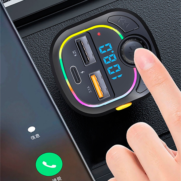 Автомобильный FM ФМ модулятор Terra С28, Bluetooth 5.0, трансмиттер, USB 3.1А, Type C - изображение 4