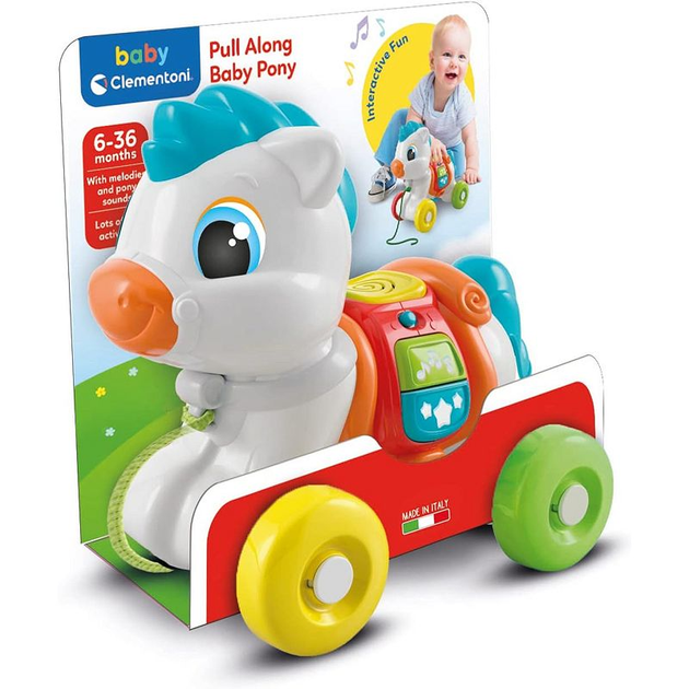 Іграшка-каталка Clementoni Pull Along Baby Pony музична (8005125178360) - зображення 1