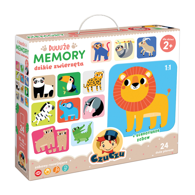Zabawka edukacyjna CzuCzu Duuuże memory Dzikie zwierzęta (5902983491286) - obraz 1