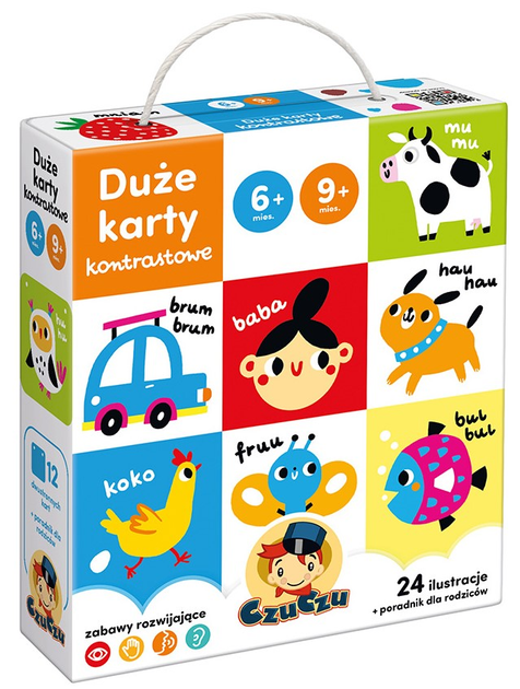 Duże karty kontrastowe CzuCzu dla dzieci w wieku 6-9 miesięcy (9788366762671) - obraz 1