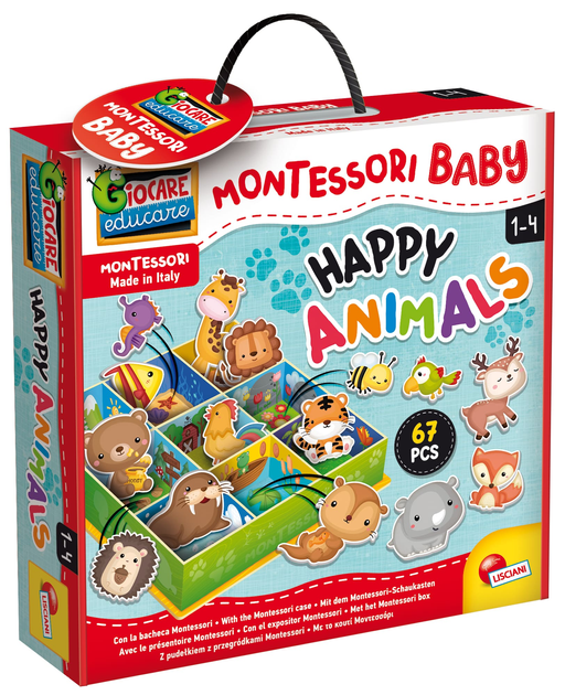 Zabawka edukacyjna Lisciani Montessori Baby Happy Animals (8008324092772) - obraz 1