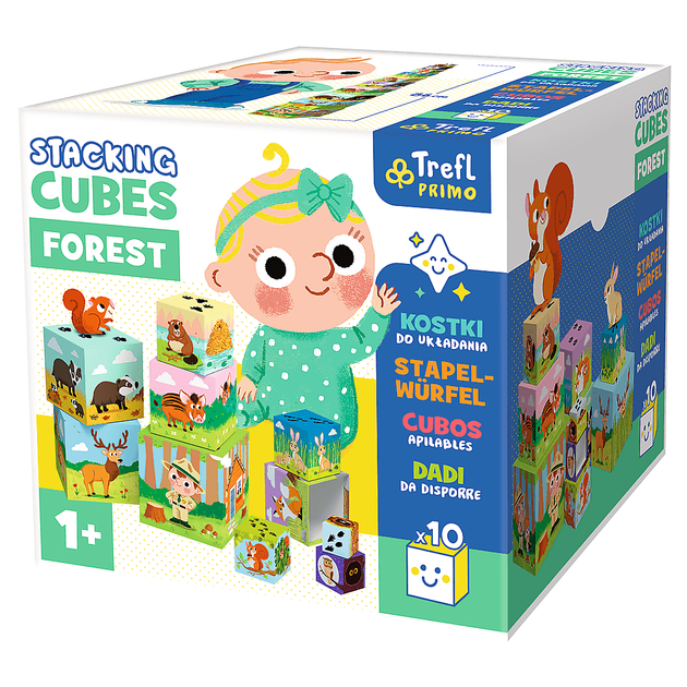 Розвивальна іграшка Trefl Stacking Cubes Forest (5900511617962) - зображення 1