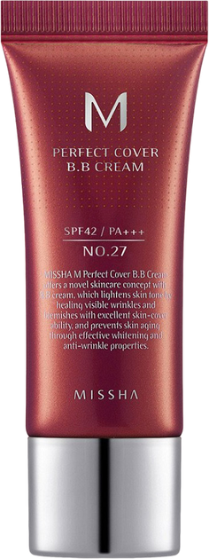 Krem BB Missha M Perfect Cover BB Cream SPF 42/PA + + + wielofunkcyjny No. 27 honey beige 20 ml (8809747940707) - obraz 1