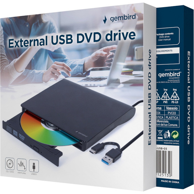 Зовнішній DVD-привід Gembird DVD-USB-03 - изображение 2