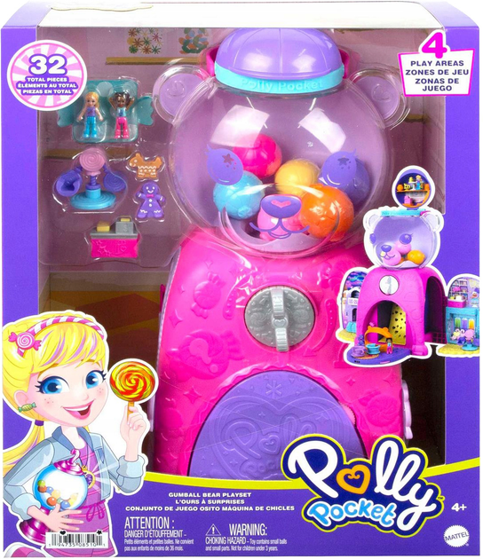 Zestaw do zabawy Mattel Polly Pocket Gumball Bear Playset (0194735091805) - obraz 1