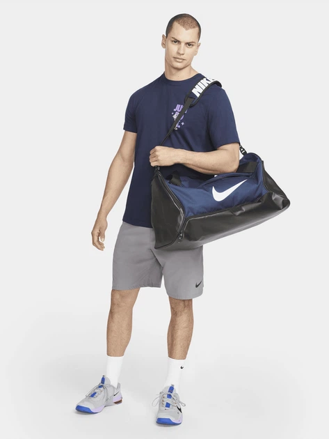 Torba sportowa Nike BRSLA XS DUFF 9.5 DH7710-410 Granatowa/Czarna/Biała (195244773404) - obraz 2