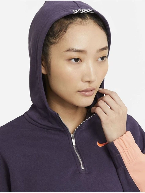 Bluza damska z kapturem krótka Nike Clsh Hoodie Mix CZ8164-573 2XL Fioletowa (194502733617) - obraz 4