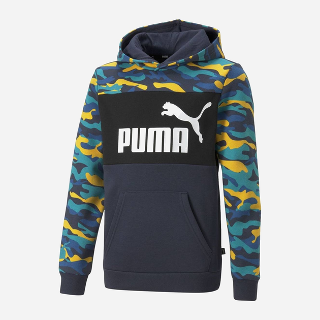 Дитяче худі для хлопчика Puma Ess+ Camo Hoodie Fl B 847343-43 128 см Темно-синє (4065449172424) - зображення 1