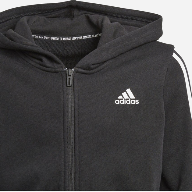 Dziecięca bluza rozpinana z kapturem dla chłopca Adidas Yb Mh 3S Fz DV0819 128 cm Czarna (4061615168345) - obraz 5