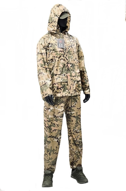 Протидощовий комплект MFH куртка+штани дощовий костюм - Operation-Camo мультикам XL - зображення 1