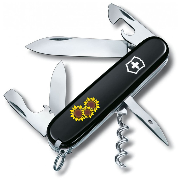 Нож Victorinox Spartan Ukraine 91 мм Чорний Соняшники (1.3603.3_T1340u) - изображение 1