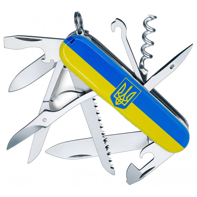 Нож Victorinox Huntsman Ukraine 91 мм Герб на прапорі горизонтальний (1.3713.3_T3040p) - изображение 2