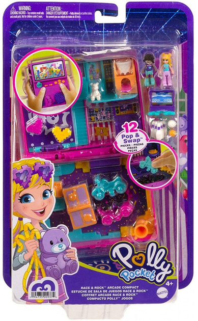 Ігровий набір Космічна пригода Mattel Polly Pocket Race & Rock Arcade Compact (0194735009374) - зображення 1
