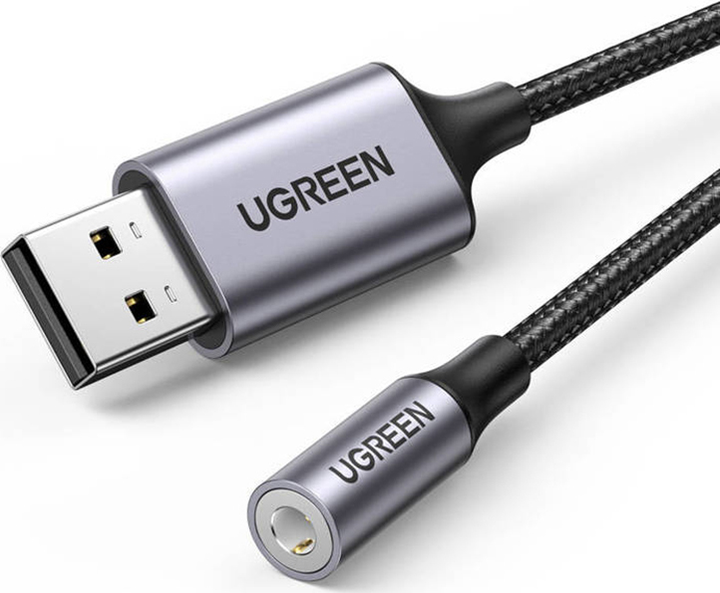 Karta dźwiękowa Ugreen CM477 USB AUX Jack TRRS (Mic + Ear) KT0210 25 cm Czarny (6957303837571) - obraz 2