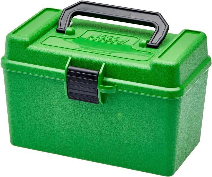 Коробка MTM H50-RL на 50 патронів кал. 30-06 і 8x57 JRS. Колір – зелений. - зображення 1
