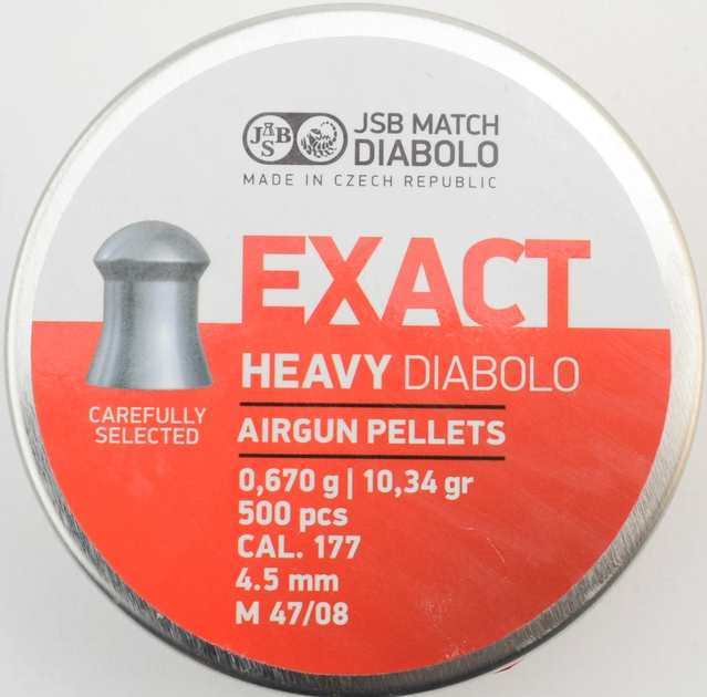 Кулі JSB Diabolo Exact Heavy 4.52 мм, 0.67 гр. / 500штук - зображення 1