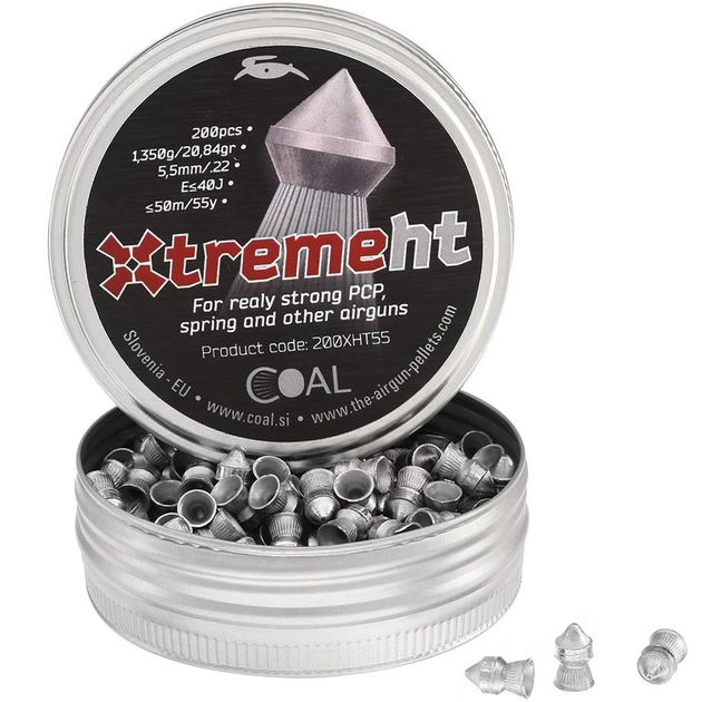 Пули пневматические Coal Xtreme HT 5.5 мм, вес - 1.35 г. 200 шт/уп - изображение 1