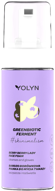 Pianka do mycia twarzy Yolyn Greenbiotic Ferment nawilżająca Bardzo Malinowa 150 ml (5901785007961) - obraz 1