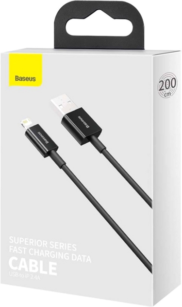 Кабель Baseus Superior Series Fast Charging Data Cable USB to iP 2.4 А 2 м Black (CALYS-C01) - зображення 3