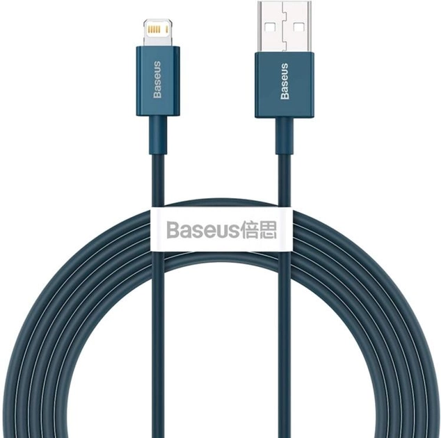 Кабель Baseus Superior Series Fast Charging Data Cable USB to iP 2.4 А 2 м Blue (CALYS-C03) - зображення 1
