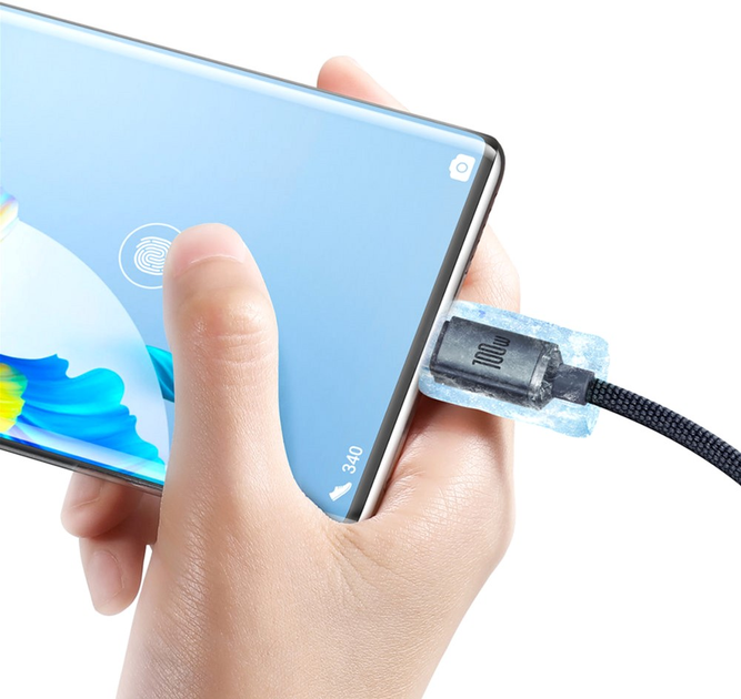 Kabel Baseus Crystal Shine Series Fast Charging Data Cable USB to Type-C 100 W 2 m Black (CAJY000501) - obraz 4