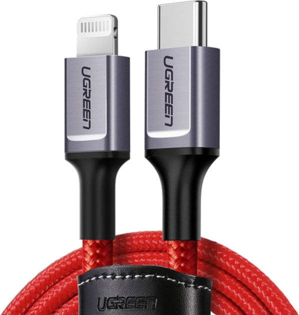 Kabel Ugreen USB Type-C - Apple Lightning 1 m Mfi Red (6957303823093) - obraz 1