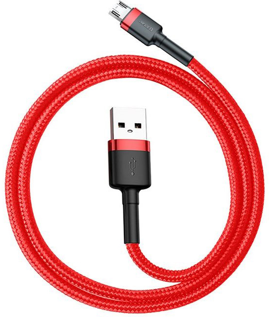 Кабель Baseus Cafule Cable USB for Micro 2.4 A 1 м Red (CAMKLF-B09) - зображення 1