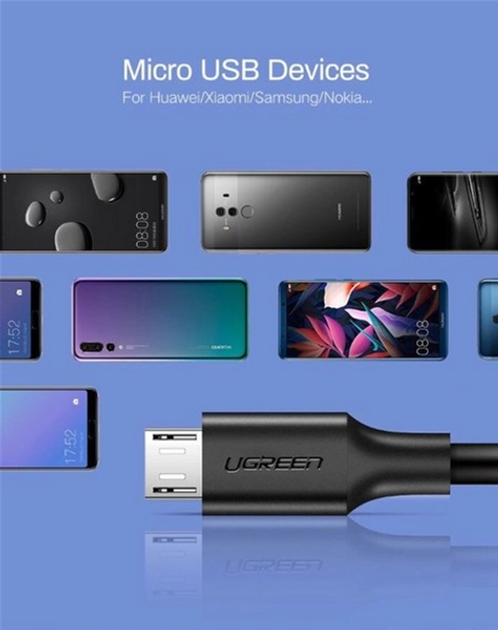 Кабель синхронізації Ugreen US289 USB - Micro USB Cable 2 м Black (6957303861385) - зображення 5