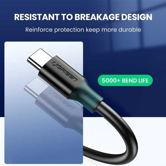 Kabel synchronizacyjny Ugreen US184 USB 3.0 - Type-C Cable 1 m Black (6957303828821) - obraz 5