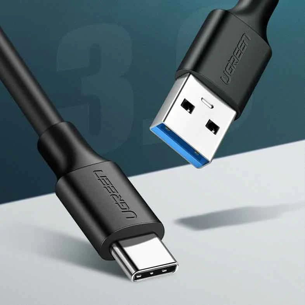 Kabel Ugreen US184 USB Type-A 3.0 - USB Type-C, 3 A, QC3.0, 1.5 m Black 20883 (6957303828838) - obraz 2