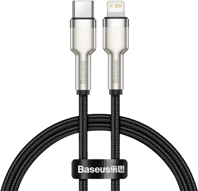 Кабель Baseus Cafule Series Metal Data Cable Type-C to iP PD 20 Вт 2 м Black (CATLJK-B01) - зображення 1