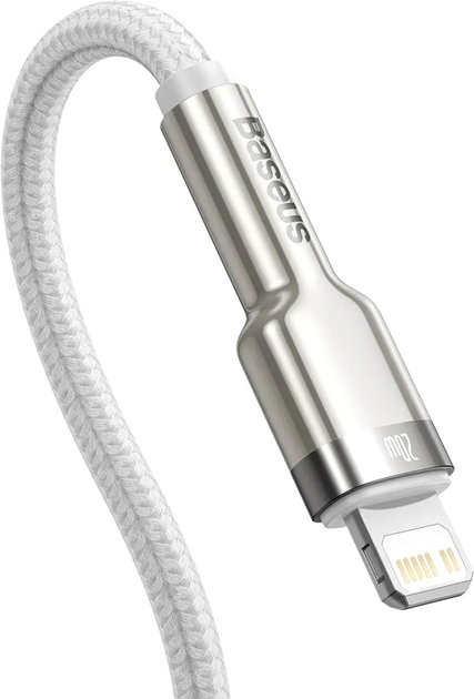 Kabel Baseus Cafule Series Metal Data Cable Type-C to iP PD 20 W 2 m White (CATLJK-B02) - obraz 3