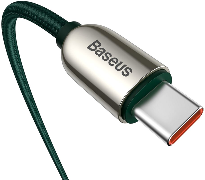 Kabel Baseus Display Fast Charging Data Cable Type-C to Type-C 100 W 2 m Green (CATSK-C06) - obraz 4