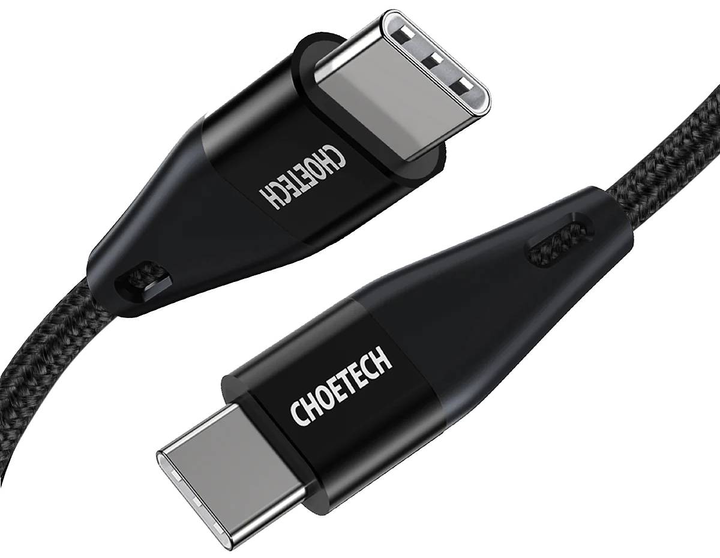 Kabel Choetech USB Type-C - USB Type-C 1.2 m 60 W pleciony Black (XCC-1003) - obraz 2