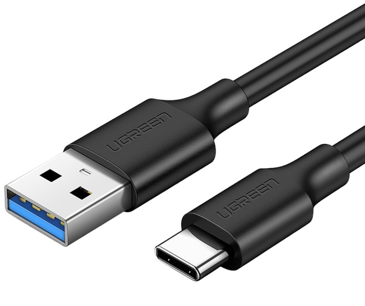 Kabel Ugreen US184 USB 3.0 to USB Type-C Male Cable Nickel Plating 3 A 0.5 m Black (6957303828814) - obraz 1