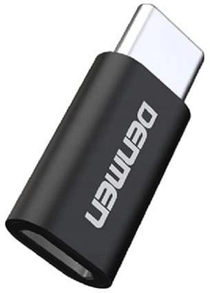 Adapter Denmen USB Type-C - micro-USB Black (6973224872583) - obraz 1