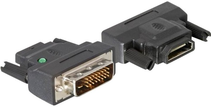 Adapter Delock HDMI - DVI-D F/M Black (4043619650248) - obraz 1