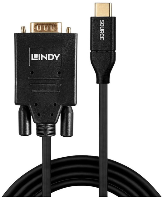 Adapter Lindy USB Type-C - VGA 0.5 m Black (4002888432504) - obraz 1