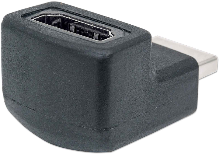 Адаптер кутовий Manhattan HDMI-HDMI 4K M/F Black (4040849689208) - зображення 2