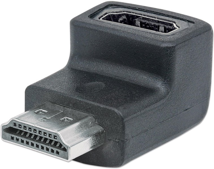 Adapter kątowy Manhattan HDMI-HDMI 4K M/F Black (766623353519) - obraz 1