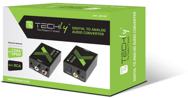 Adapter Techly IDATA - SPDIF Black (8057685301139) - obraz 2