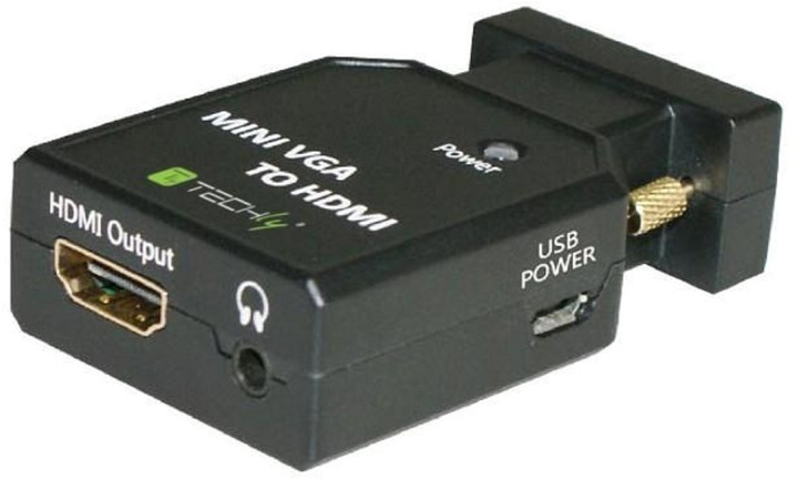 Adapter Techly IDATA - VGA - HDMINI Black (8054529026517) - obraz 1